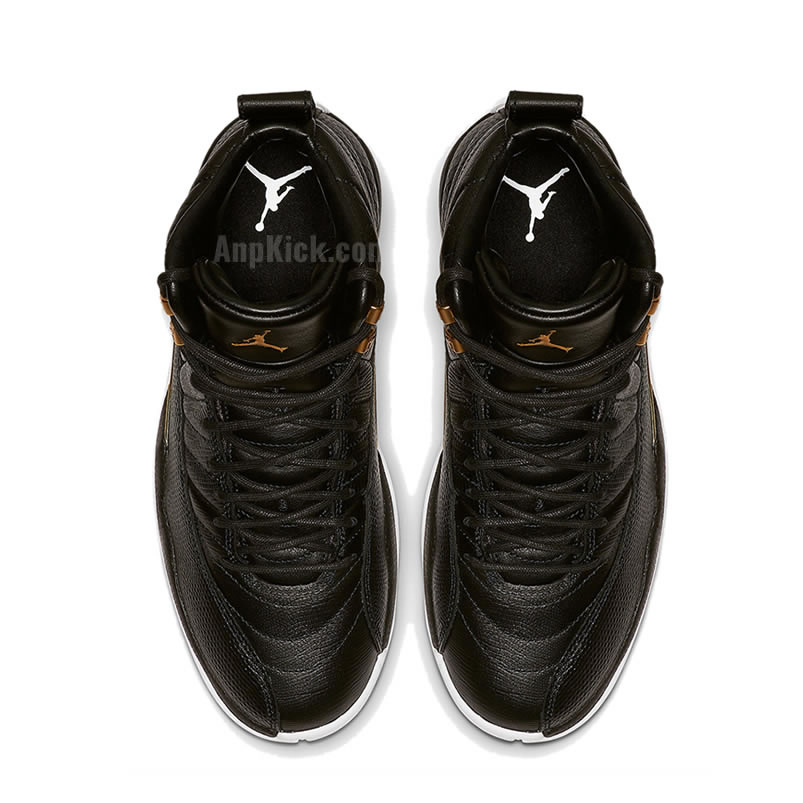 Air Jordan 12 Wmns Snakeskin Midnight Black White Gold Ao6068 007 (4) - www.newkick.vip