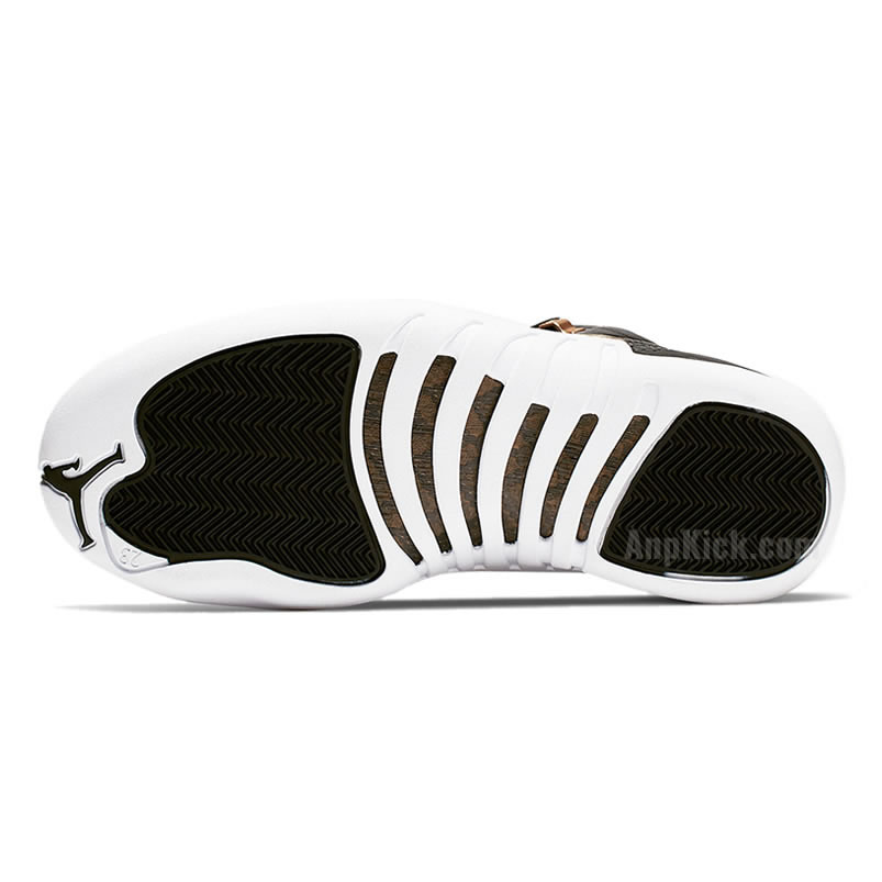 Air Jordan 12 Wmns Snakeskin Midnight Black White Gold Ao6068 007 (6) - www.newkick.vip