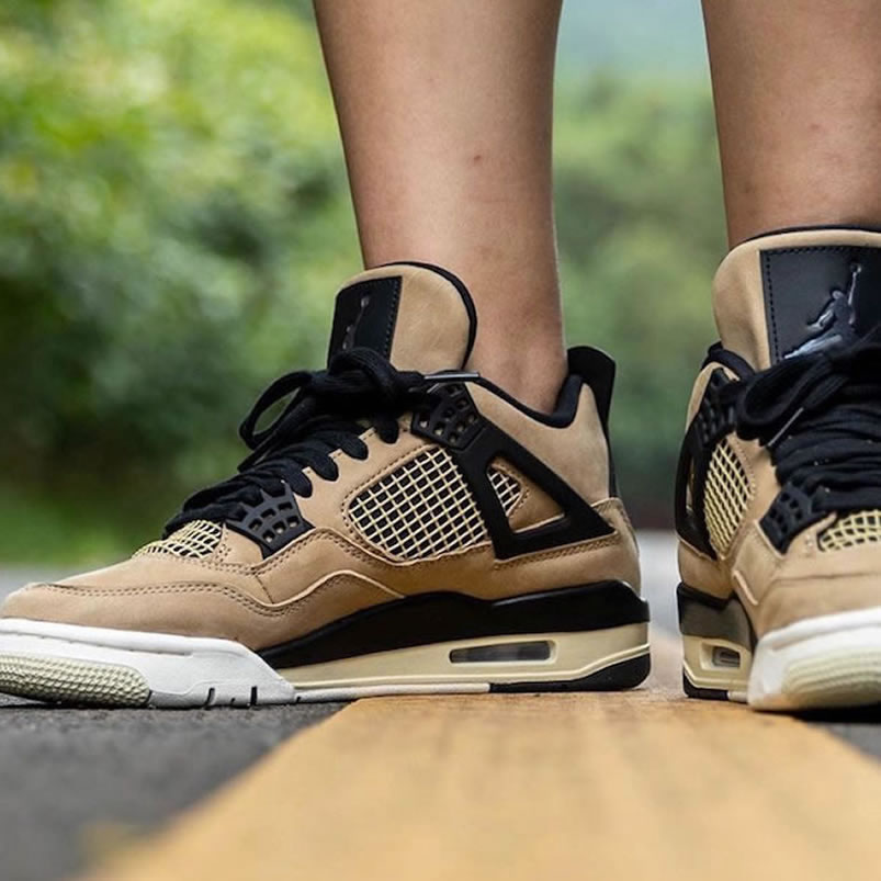 Air Jordan 4 Wmns Mushroom On Feet Womens Mens Aj4 Shoes Release Date Aq9129 200 (3) - www.newkick.vip