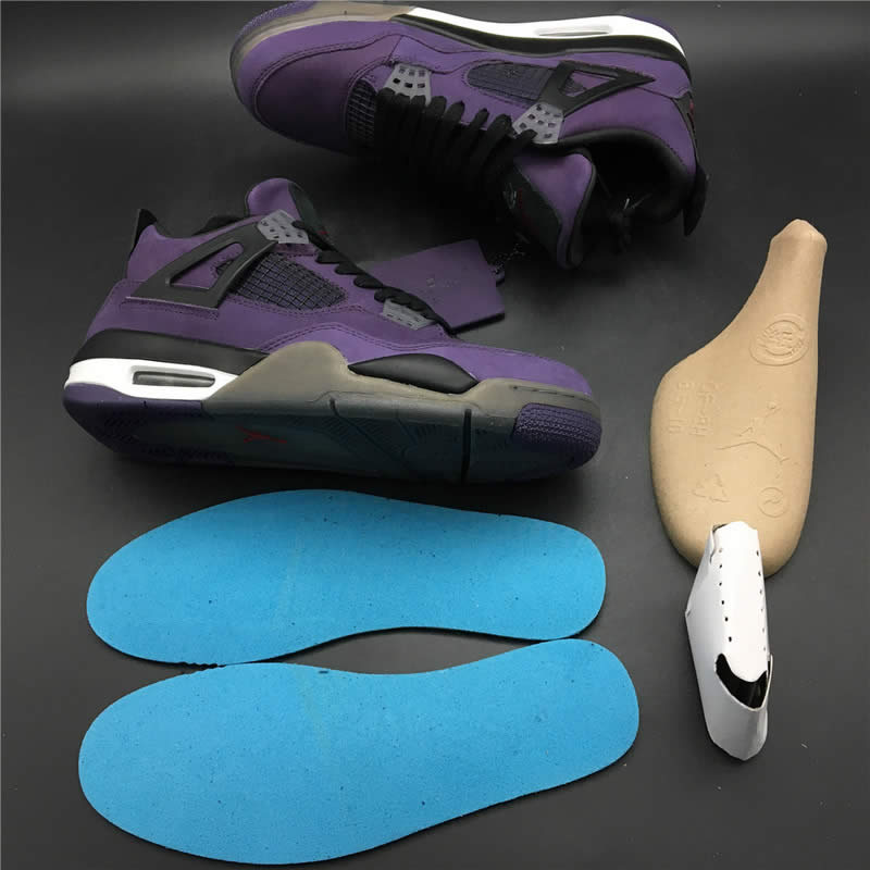 Travis Scott Air Jordan 4 Purple On Feet For Sale (5) - www.newkick.vip
