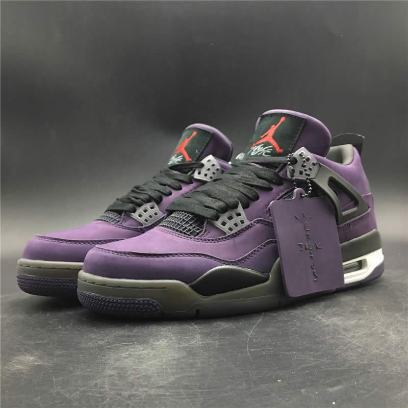 Travis Scott Air Jordan 4 Purple On Feet For Sale (1) - www.newkick.vip