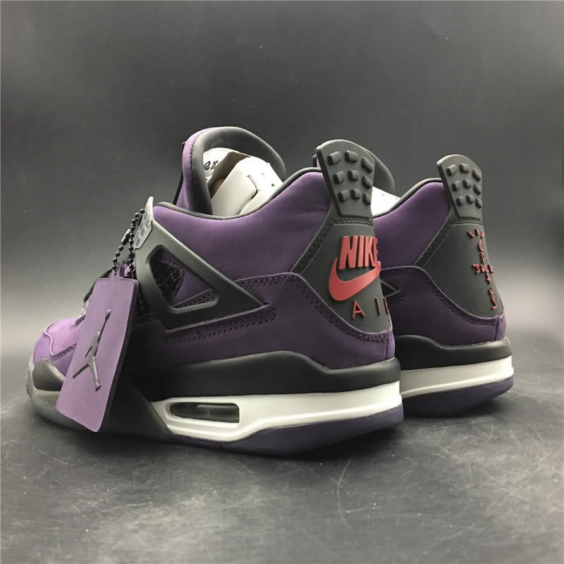 Travis Scott Air Jordan 4 Purple On Feet For Sale (2) - www.newkick.vip