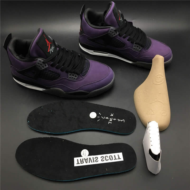 Travis Scott Air Jordan 4 Purple On Feet For Sale (4) - www.newkick.vip