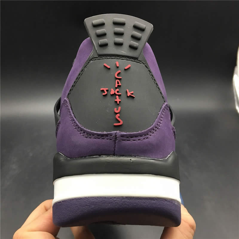 Travis Scott Air Jordan 4 Purple On Feet For Sale (7) - www.newkick.vip