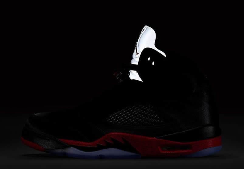 Air Jordan 5 Satin Bred Black University Red For Sale On Feet Outfit 136027 006 (14) - www.newkick.vip