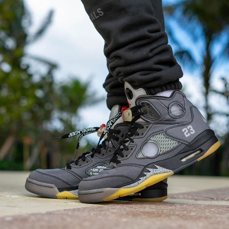 Off White Air Jordan 5 Black 2020 On Feet Release Date Ct8480 001 (3) - www.newkick.vip