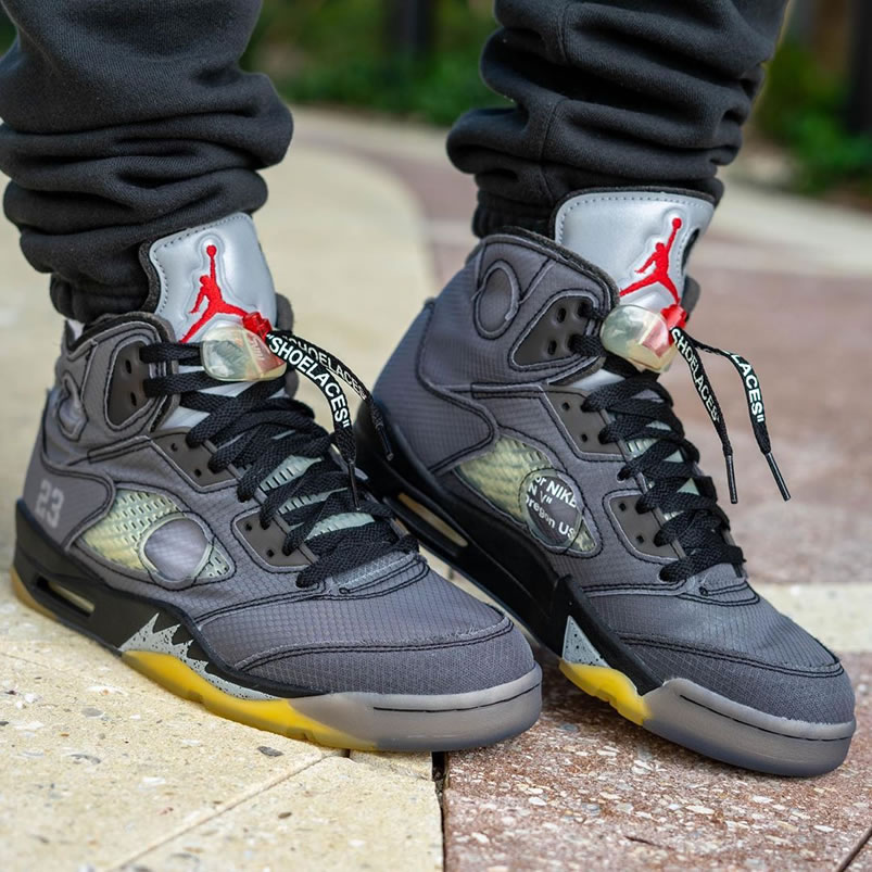 Off White Air Jordan 5 Black 2020 On Feet Release Date Ct8480 001 (1) - www.newkick.vip