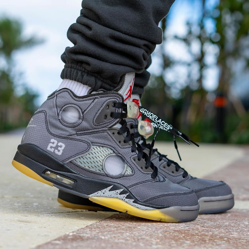 Off White Air Jordan 5 Black 2020 On Feet Release Date Ct8480 001 (2) - www.newkick.vip
