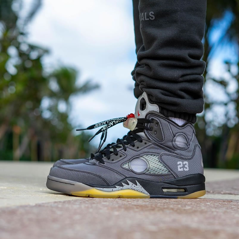 Off White Air Jordan 5 Black 2020 On Feet Release Date Ct8480 001 (4) - www.newkick.vip