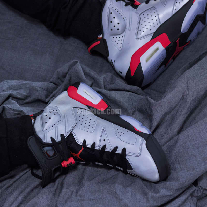 Air Jordan 6 Jsp 3m Reflective Silver Bugs Bunny Infrared Ci4072 001 On Feet (4) - www.newkick.vip