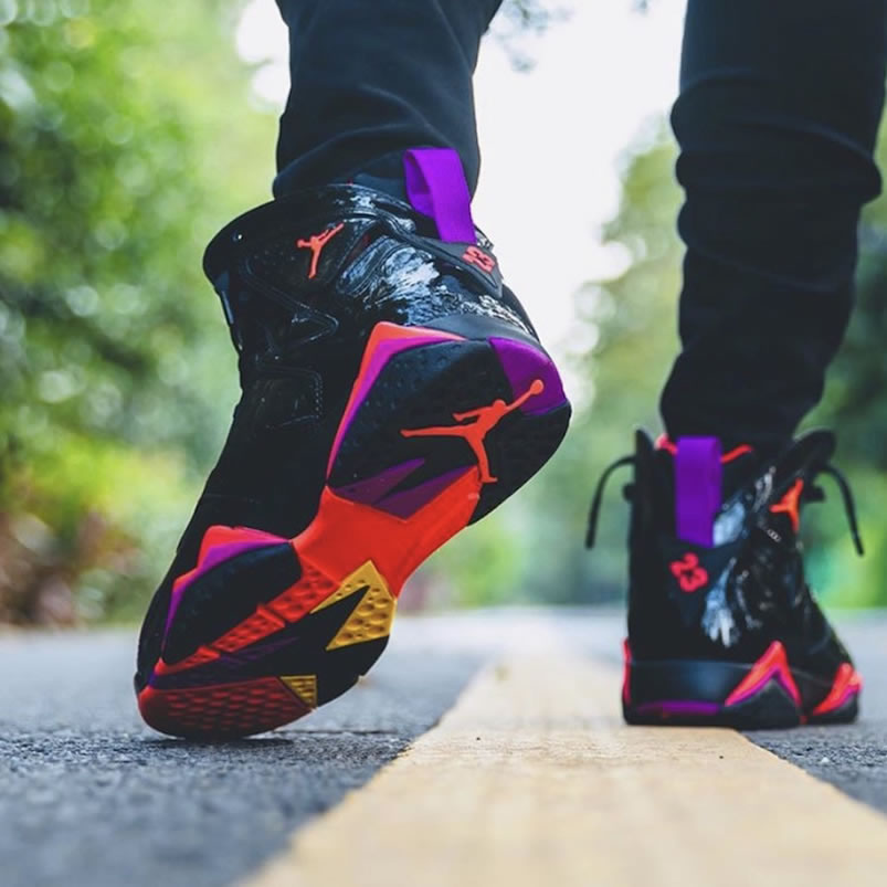Air Jordan 7 Wmns Black Patent Leather Shoes On Feet Release Date 313358 006 (6) - www.newkick.vip