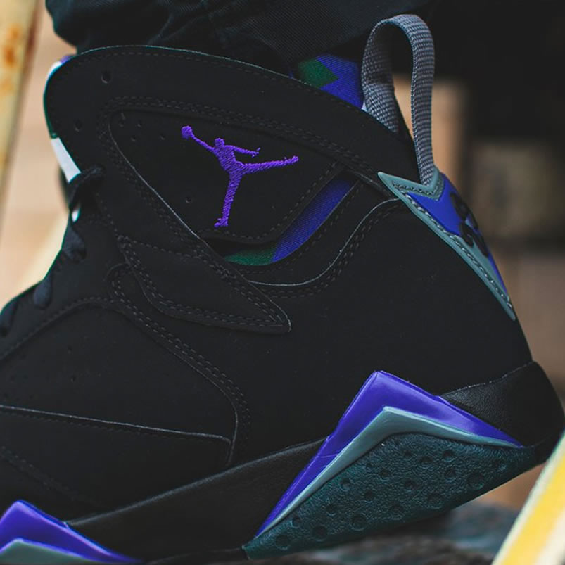 Air Jordan Retro 7 Ray Allen On Foot Pe Black And Purple 304775 053 (4) - www.newkick.vip