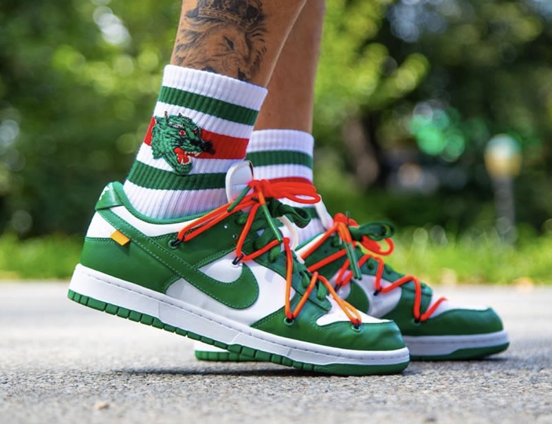 Off White Nike Dunk Low Pine Green On Feet Release Date Ct0856 100 (1) - www.newkick.vip