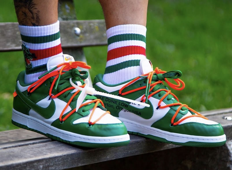 Off White Nike Dunk Low Pine Green On Feet Release Date Ct0856 100 (2) - www.newkick.vip