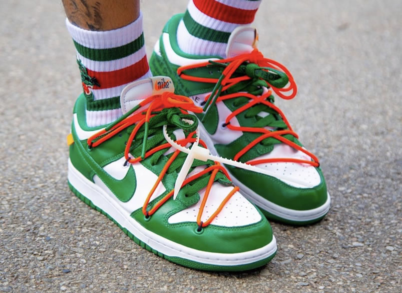 Off White Nike Dunk Low Pine Green On Feet Release Date Ct0856 100 (4) - www.newkick.vip