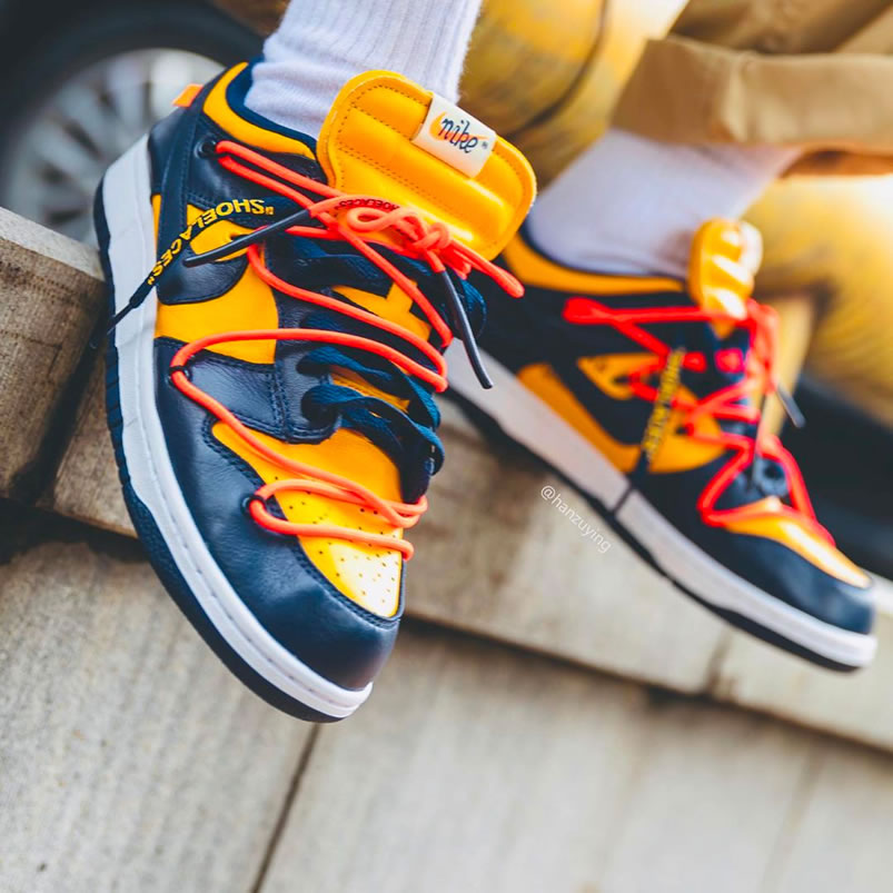 Off White Nike Dunk Low University Gold On Feet Release Date Ct0856 700 (3) - www.newkick.vip