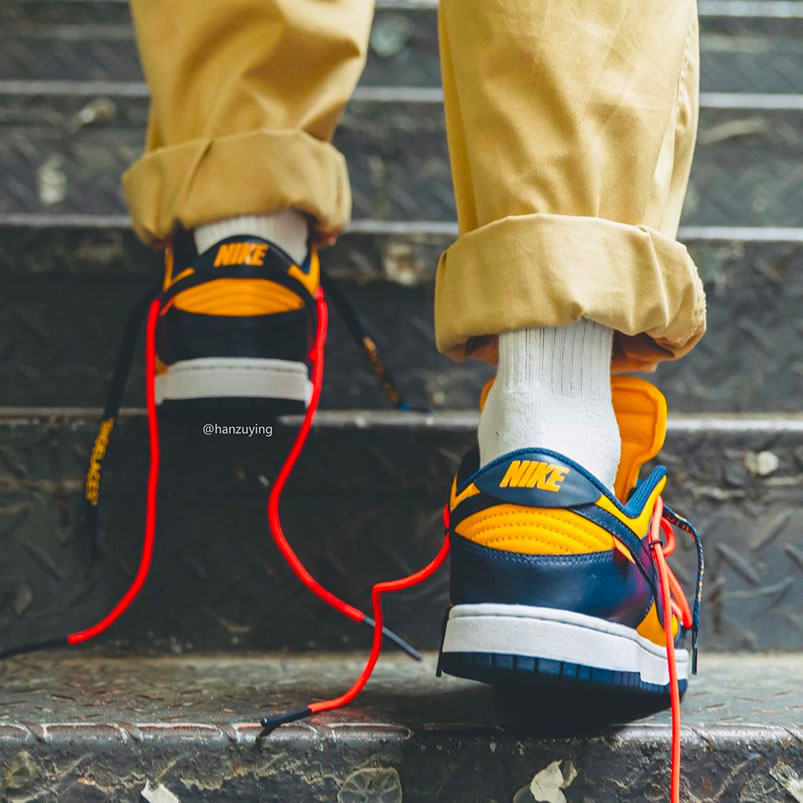 Off White Nike Dunk Low University Gold On Feet Release Date Ct0856 700 (2) - www.newkick.vip