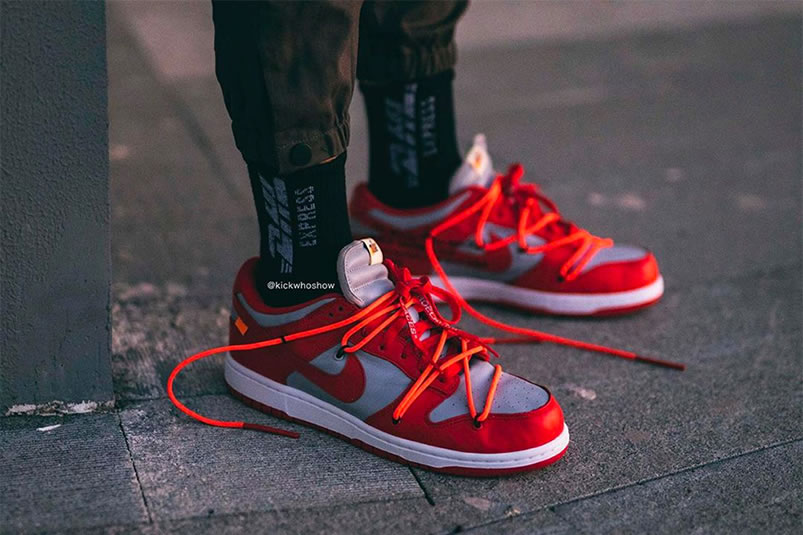 Off White Nike Dunk Low University Red Grey On Feet Release Date Ct0856 600 (2) - www.newkick.vip