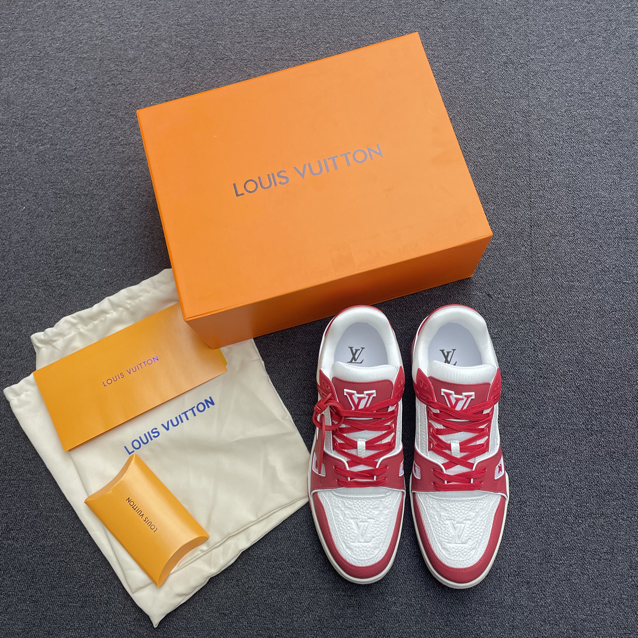 Louis Vuitton Trainer Red White 1a8pk6 (7) - www.newkick.vip