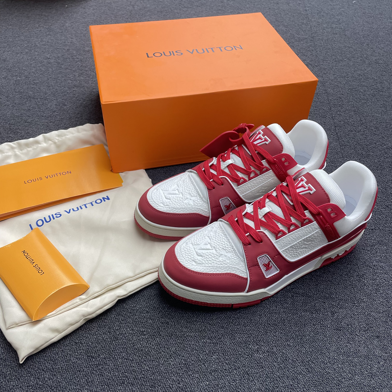 Louis Vuitton Trainer Red White 1a8pk6 (2) - www.newkick.vip