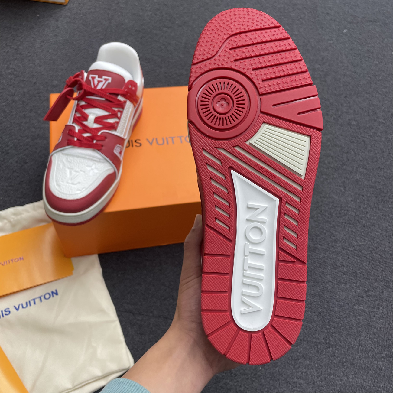 Louis Vuitton Trainer Red White 1a8pk6 (9) - www.newkick.vip