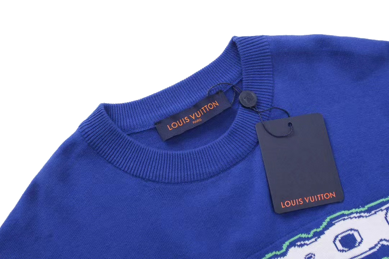 Louis Vuitton Short Sleeved Cotton Intarsia Crewneck 1abxyr (8) - www.newkick.vip