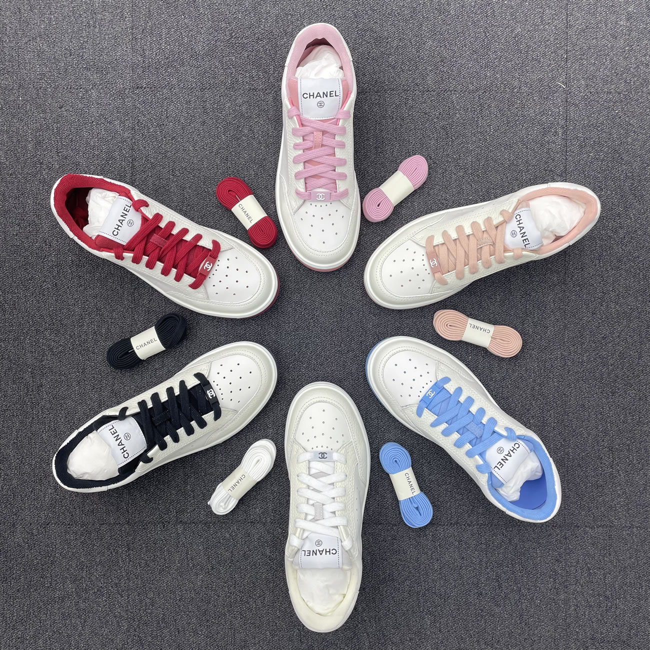 Chanel 22p Trainer White Black Burgundy Light Pink Blue (23) - www.newkick.vip