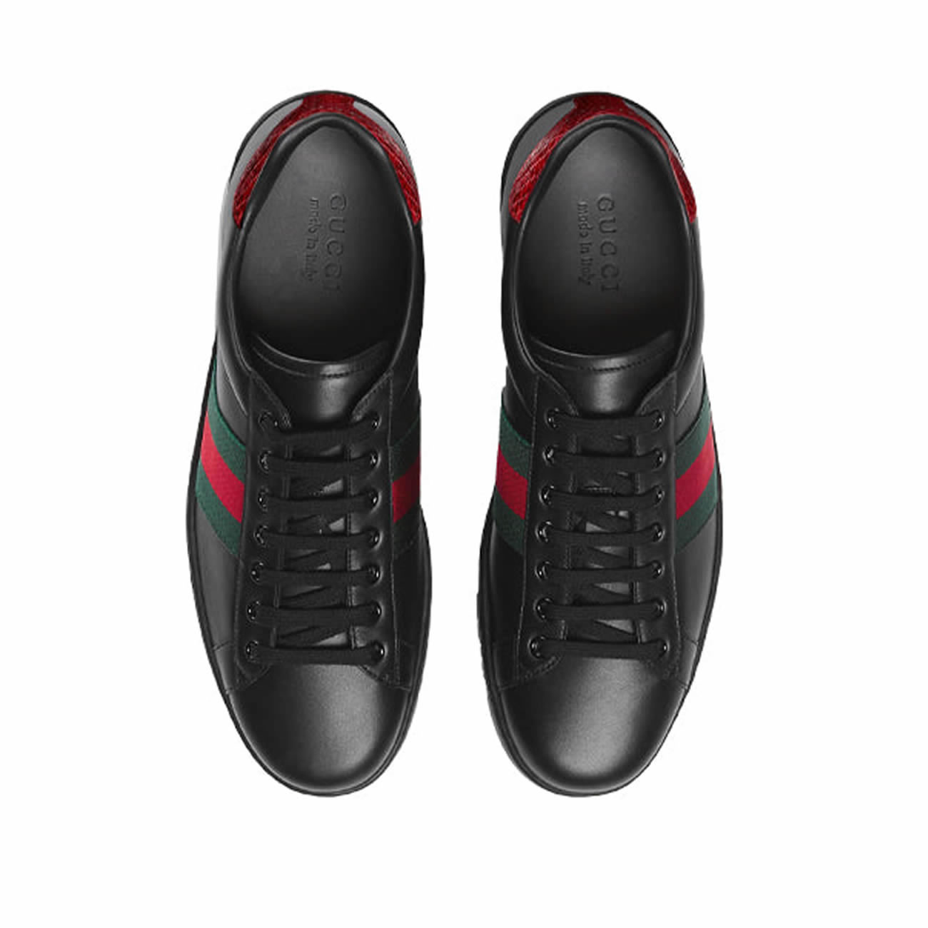 Gucci Ace Leather Black 386750 02jr0 1078 (4) - www.newkick.vip