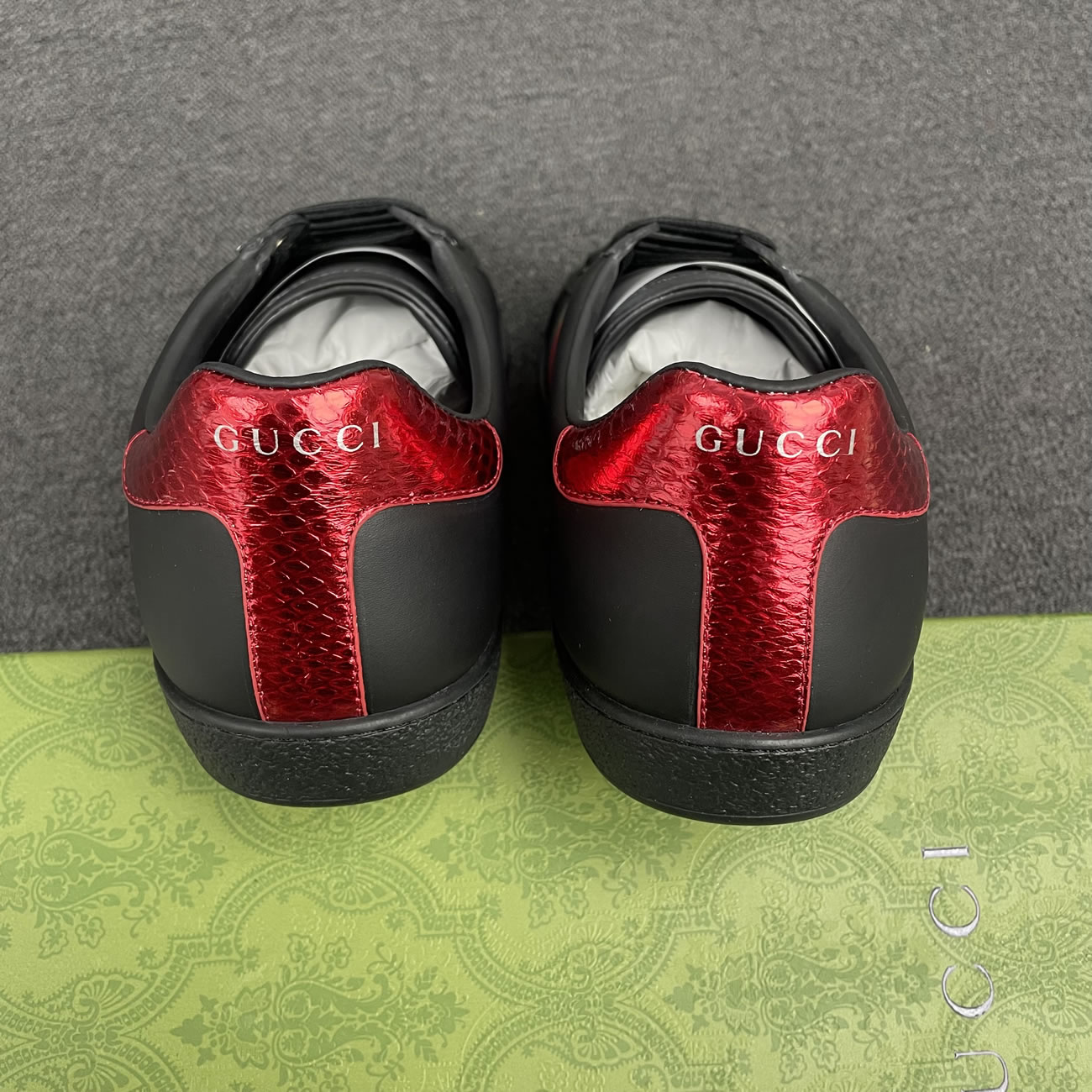 Gucci Ace Leather Black 386750 02jr0 1078 (7) - www.newkick.vip