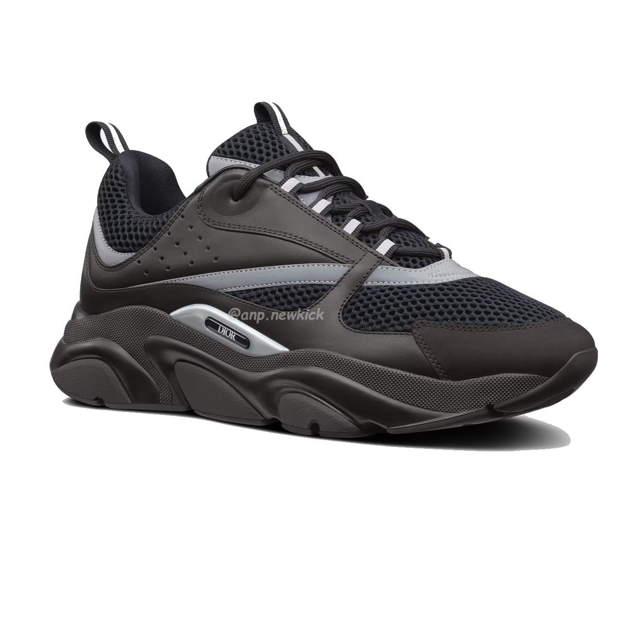 Dior B22 Sneaker Black Technical Mesh And Smooth Calfskin (2) - www.newkick.vip