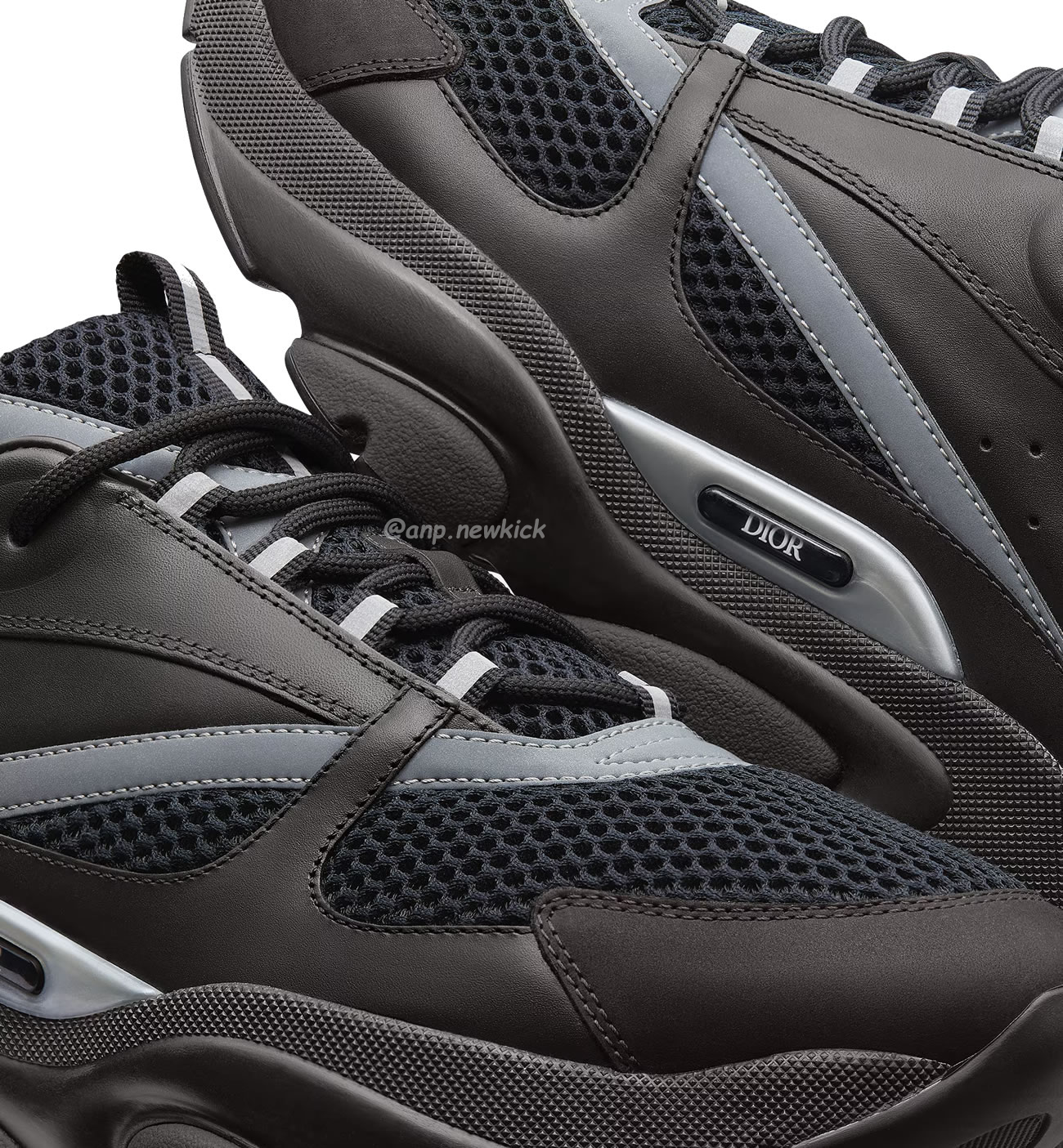 Dior B22 Sneaker Black Technical Mesh And Smooth Calfskin (4) - www.newkick.vip