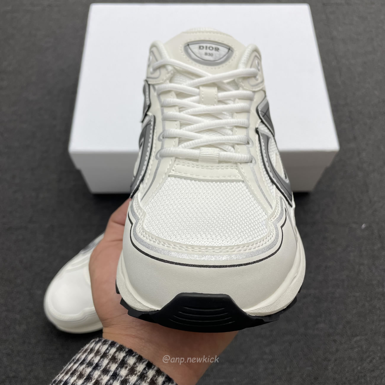 Dior B30 Microfiber Mesh White Grey 3sn279zndh000 (10) - www.newkick.vip