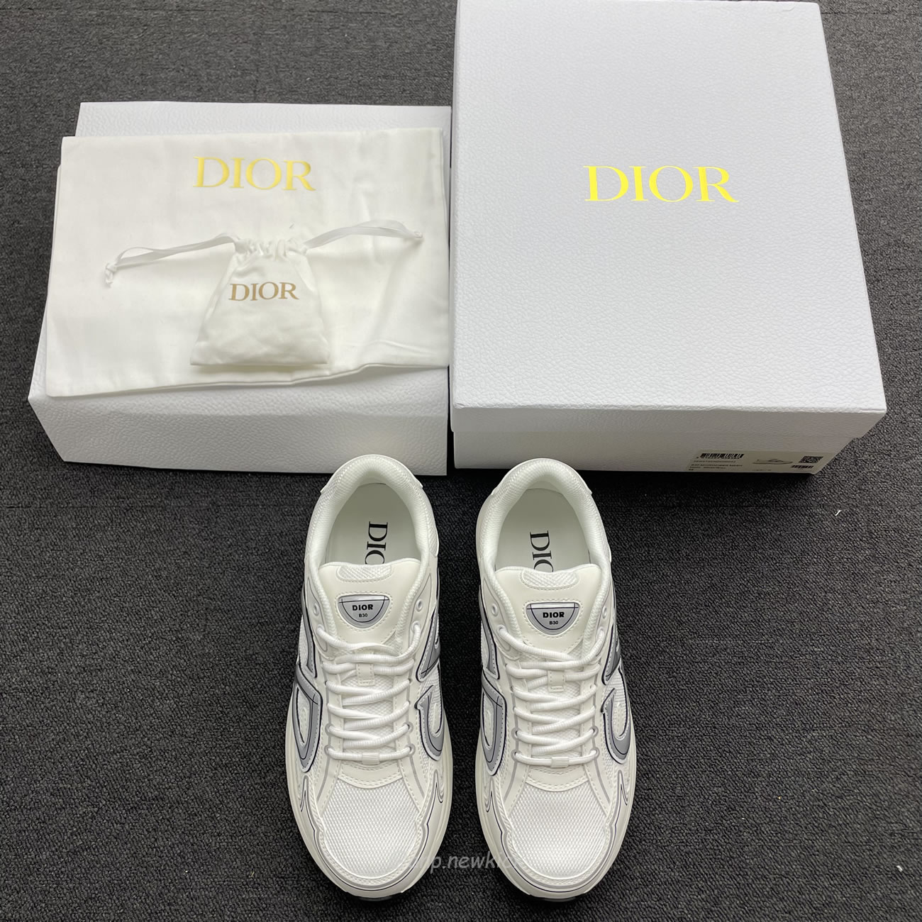 Dior B30 Microfiber Mesh White Grey 3sn279zndh000 (3) - www.newkick.vip