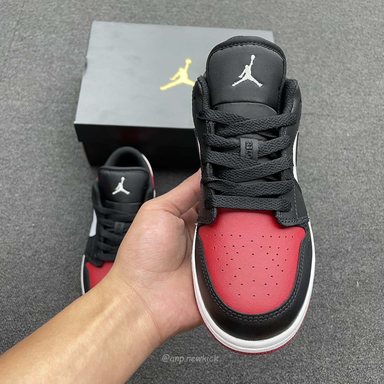 Air Jordan 1 Low Bred Toe Gs 553560 612 (11) - www.newkick.vip