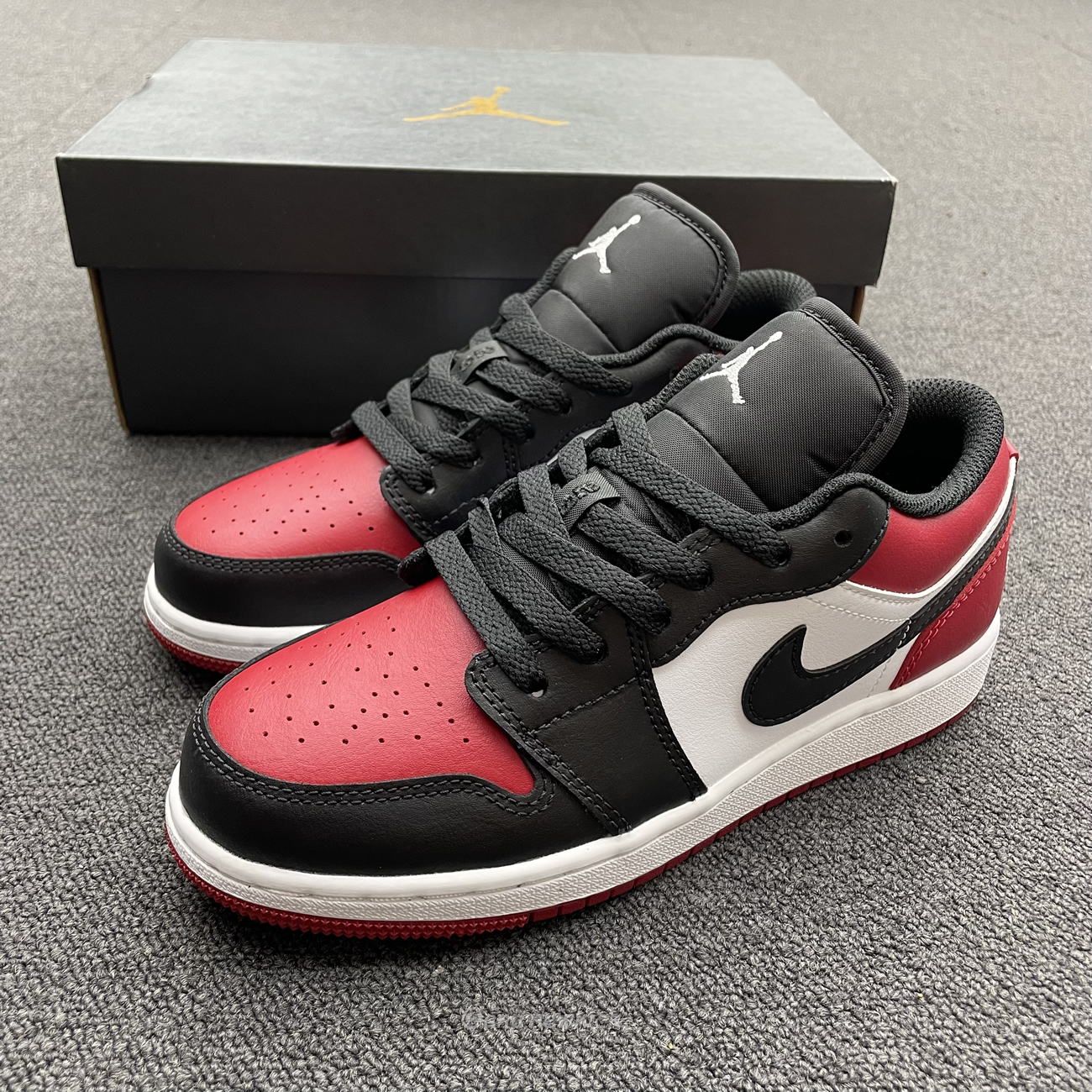 Air Jordan 1 Low Bred Toe Gs 553560 612 (3) - www.newkick.vip
