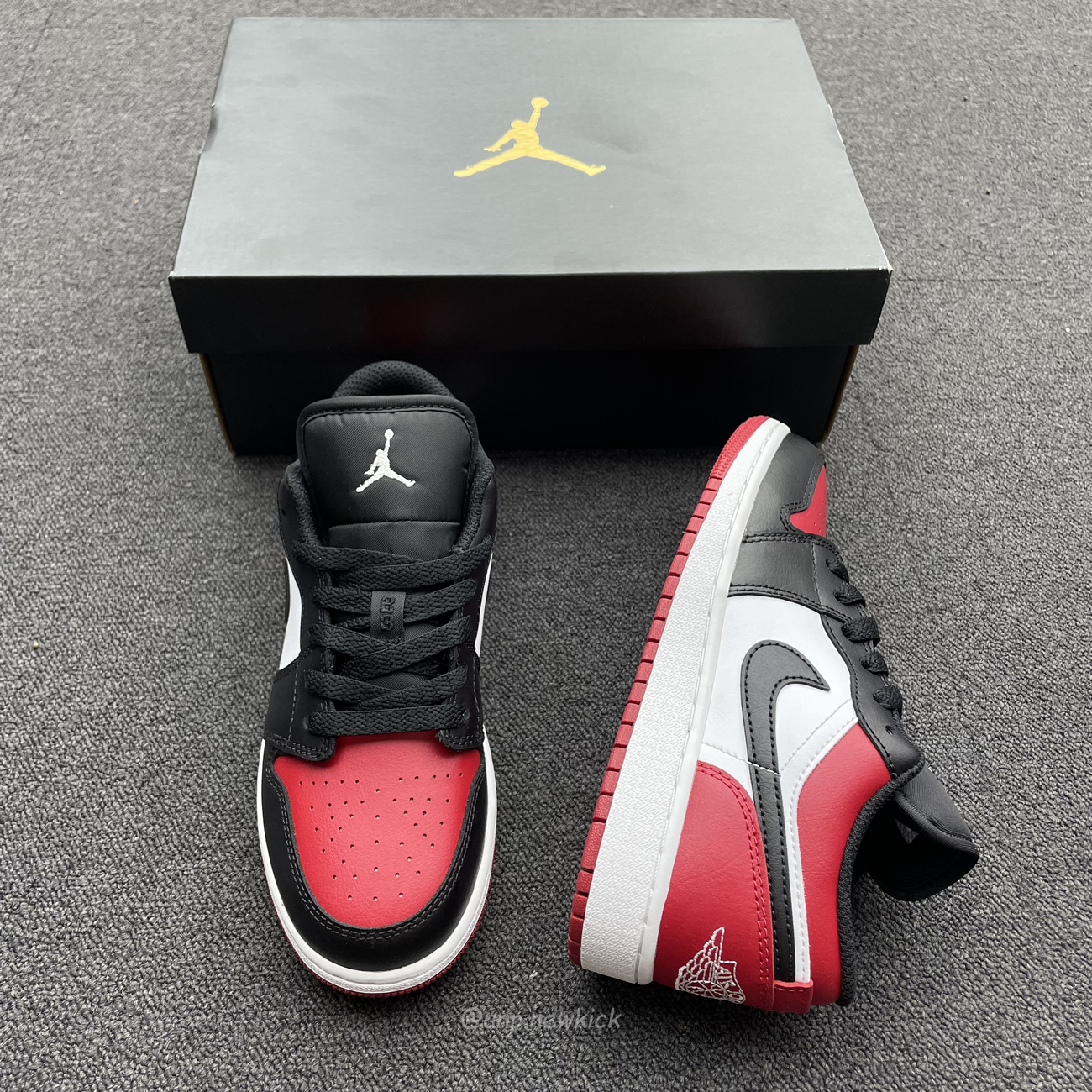 Air Jordan 1 Low Bred Toe Gs 553560 612 (4) - www.newkick.vip