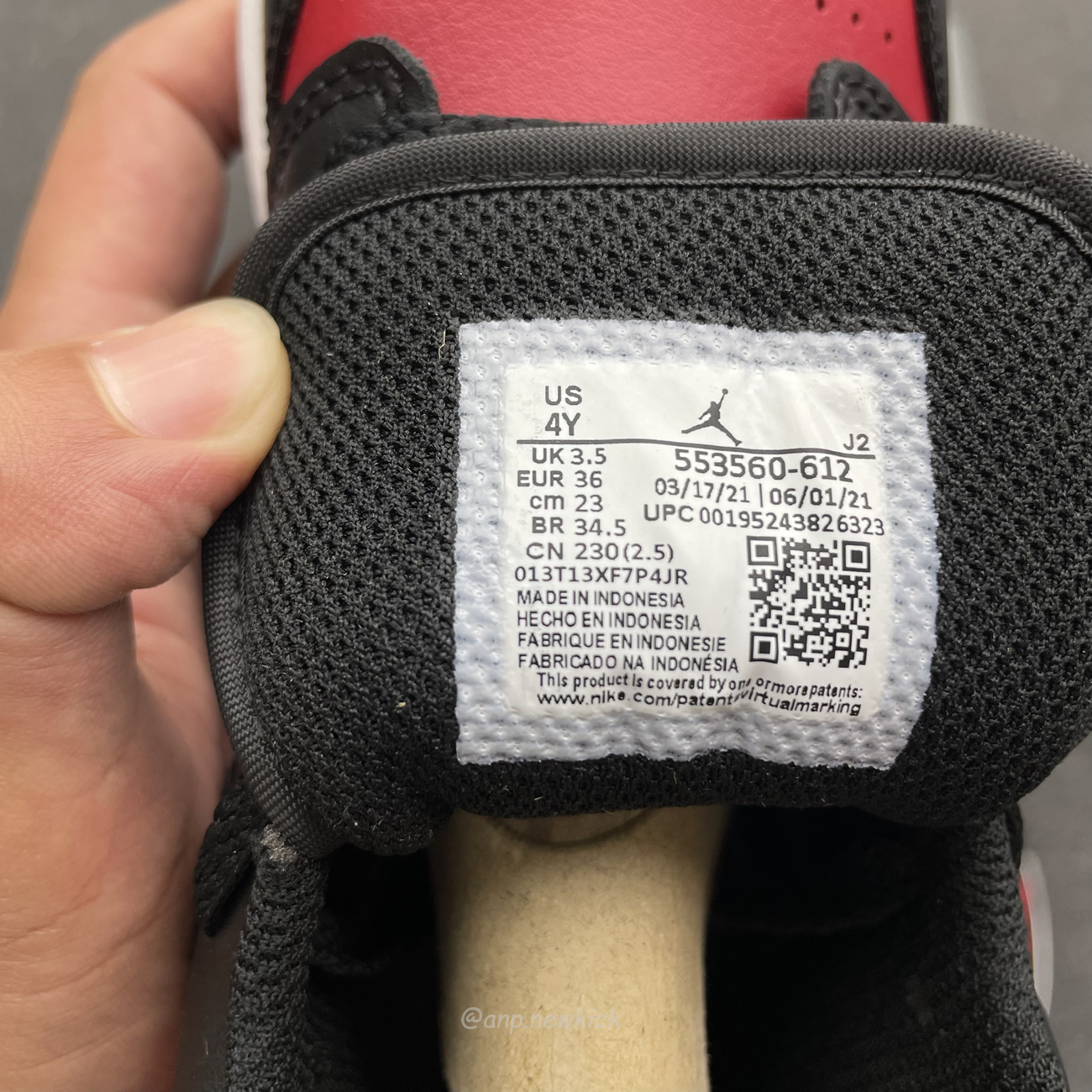 Air Jordan 1 Low Bred Toe Gs 553560 612 (5) - www.newkick.vip
