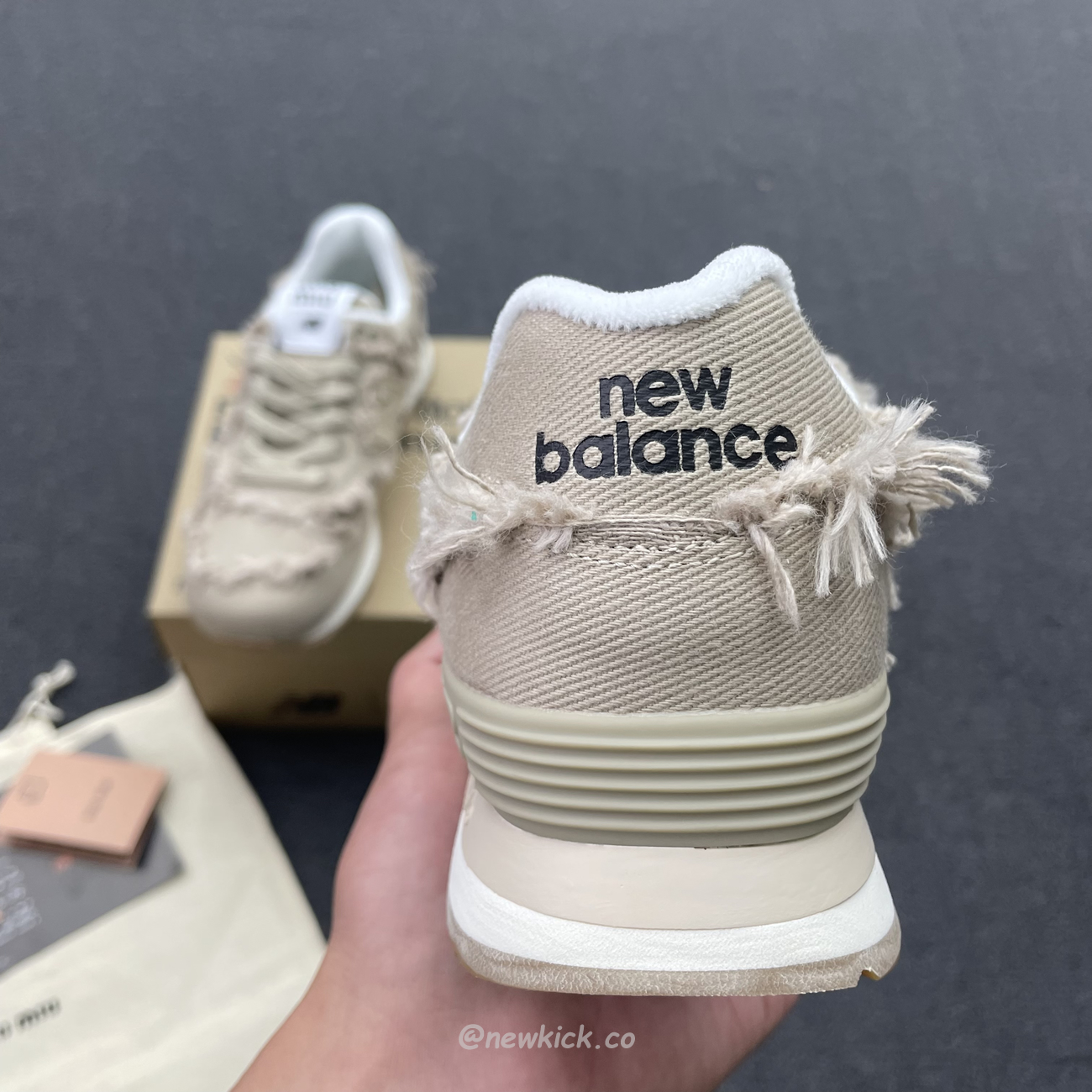 New Balance 574 Miu Miu Denim Colonial Beige (9) - www.newkick.vip
