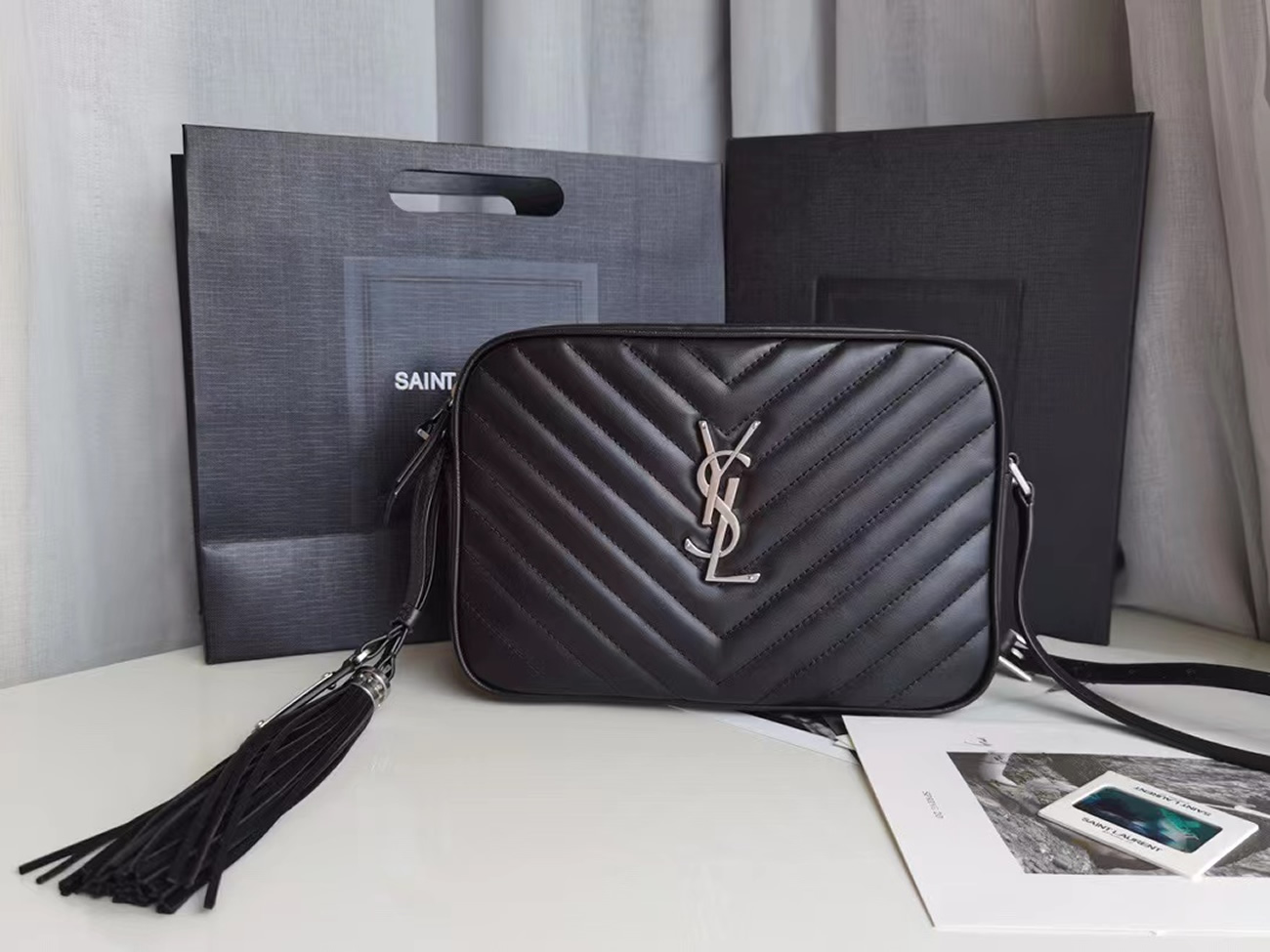 Saint Laurent Lou Crossbody Bag Quilted Black 612544dv7041242 (1) - www.newkick.vip
