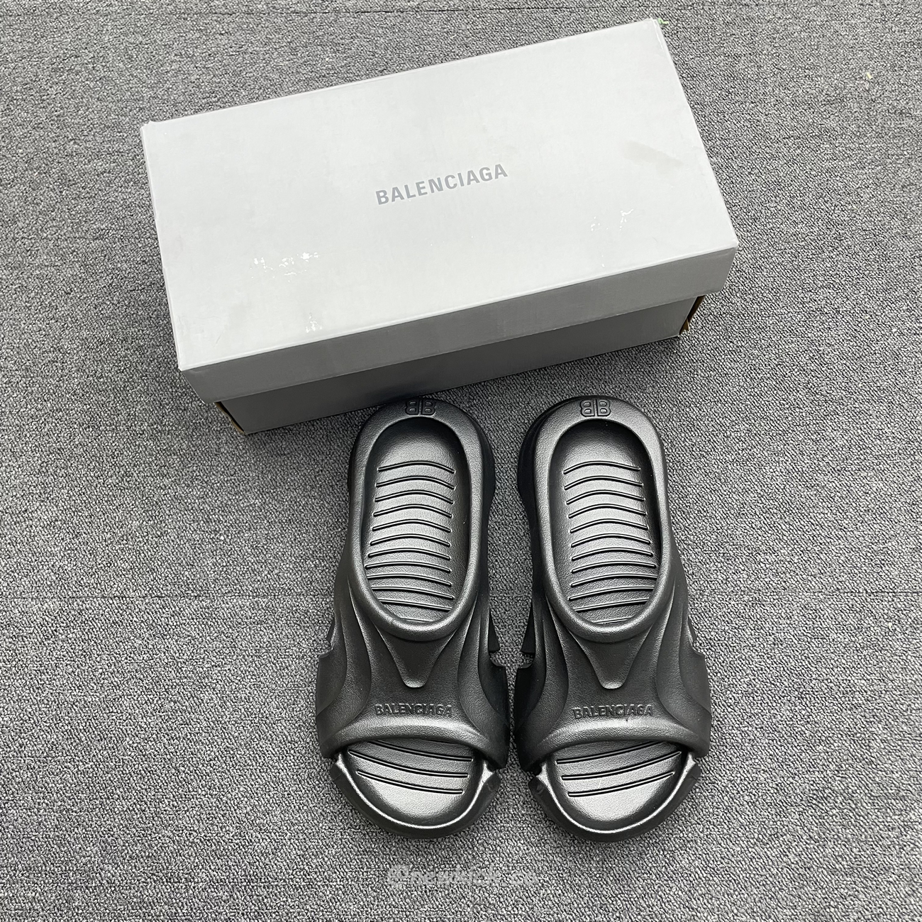 Balenciaga Mold Slide Sandal Black Beige 653874w3ce21000 (20) - www.newkick.vip
