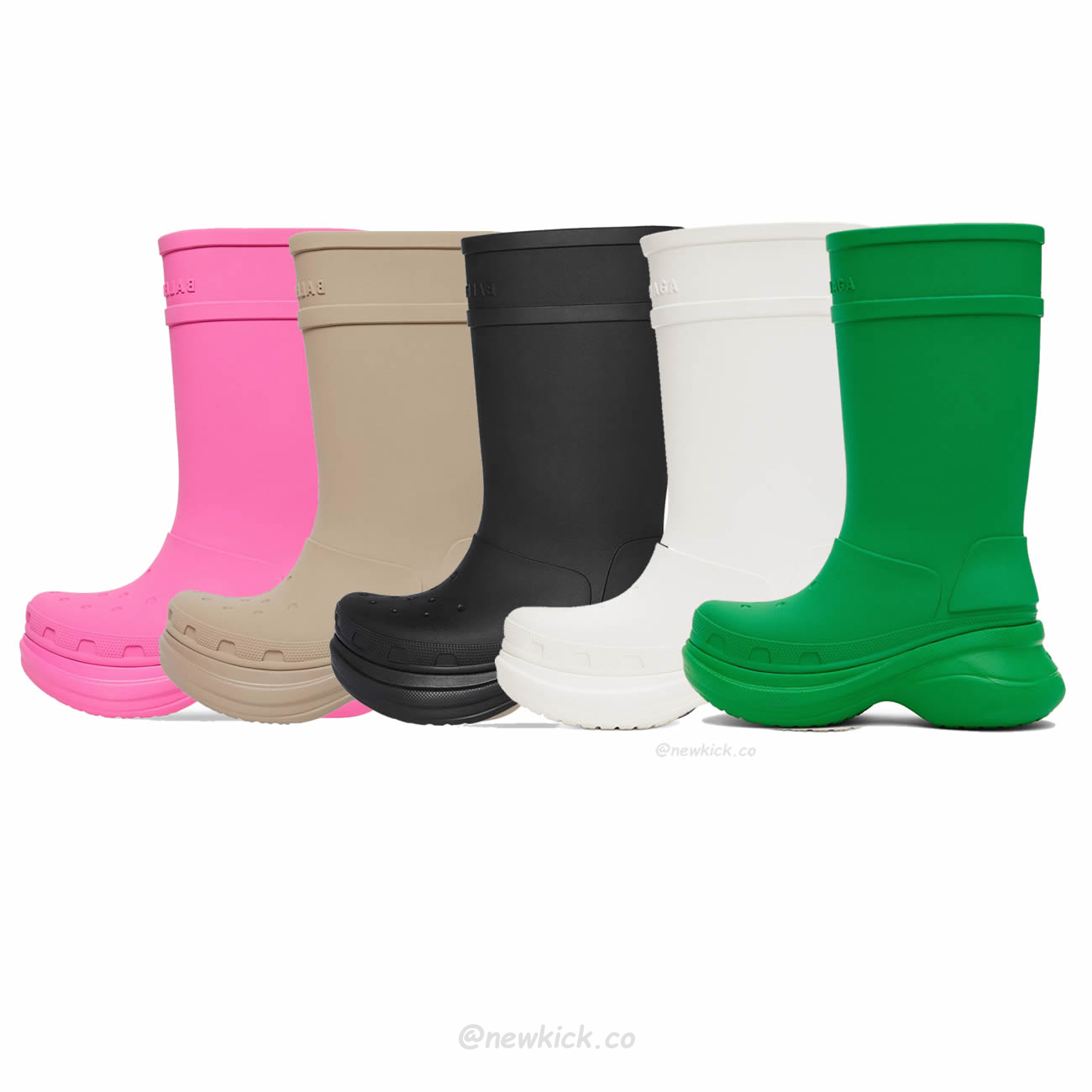 Balenciaga X Crocs Boot Black White Green Bright Pink Beige Rubber 677388w1s8e1000 (1) - www.newkick.vip