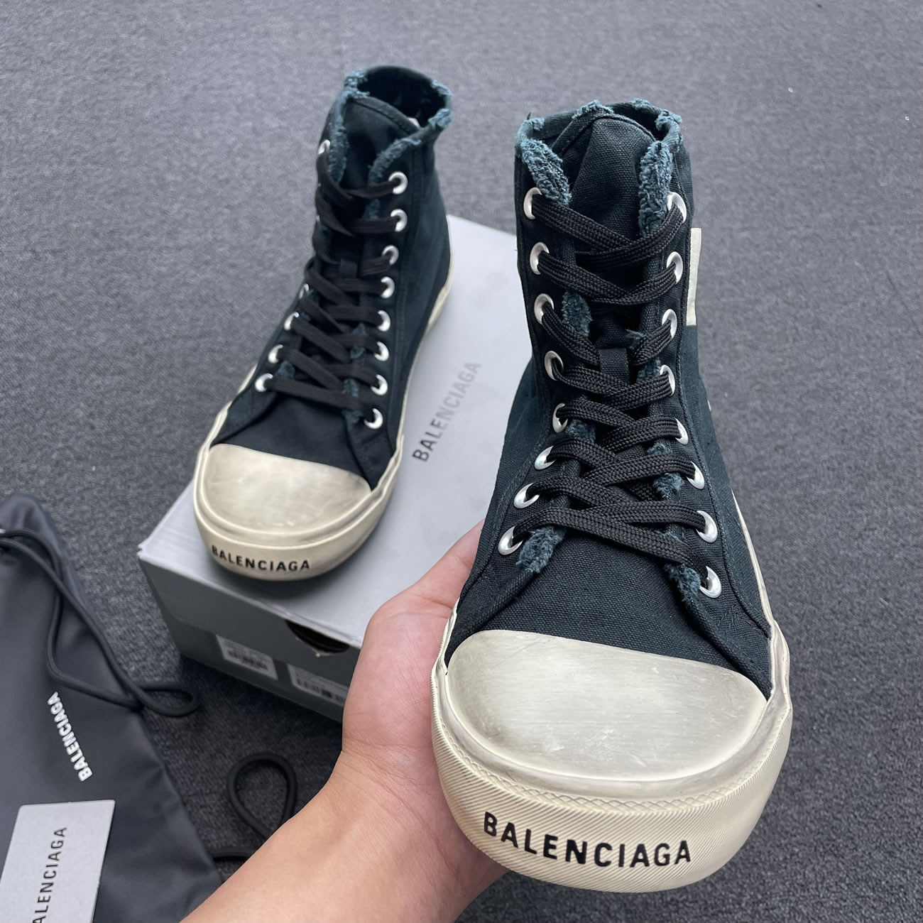 Balenciaga Paris High Top Black 688752w3rc11090 (4) - www.newkick.vip