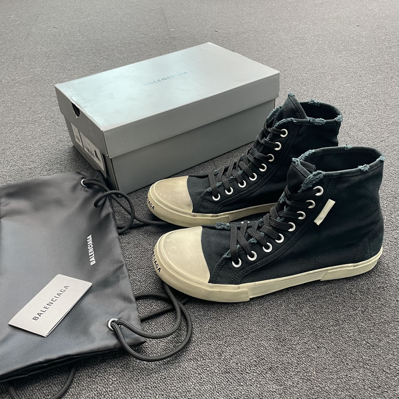 Balenciaga Paris High Top Black 688752w3rc11090 (6) - www.newkick.vip
