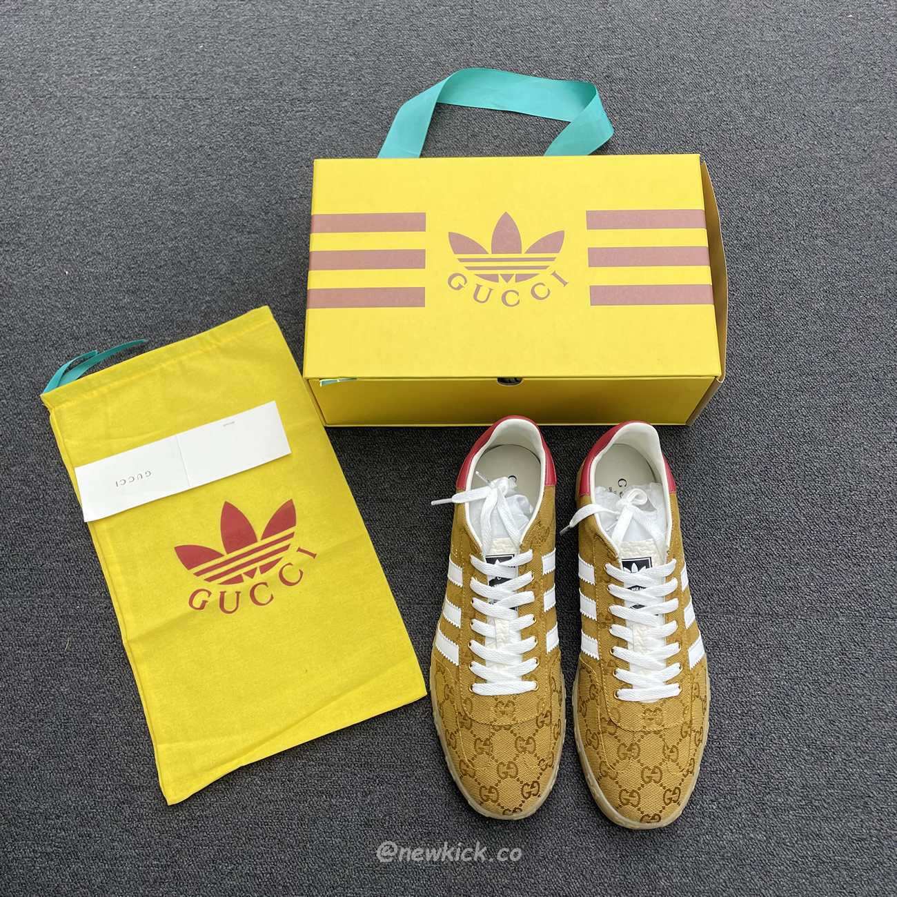 Adidas Gazelle Gucci Original Gg Beige Brown 707868 Uwv20 7162 (10) - www.newkick.vip