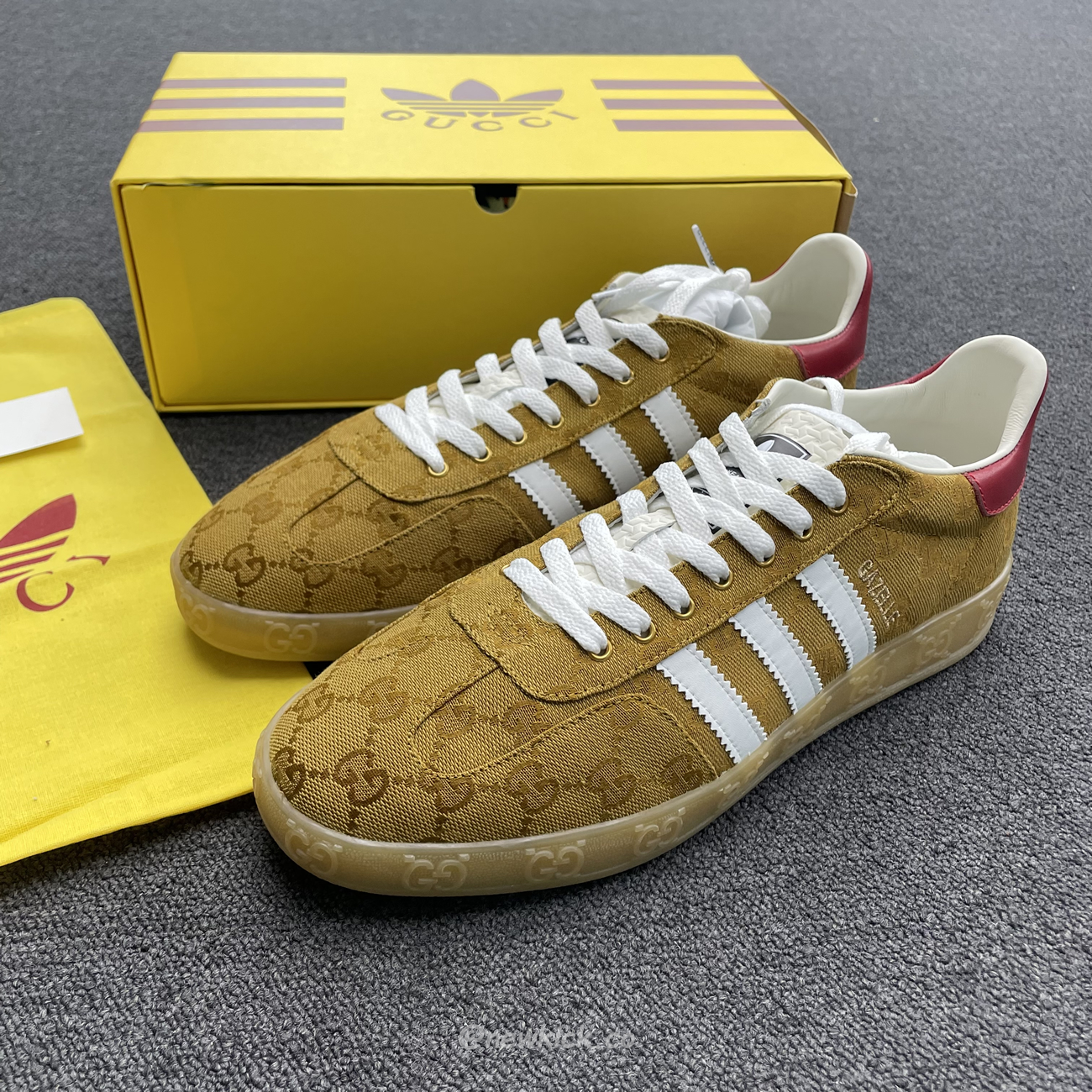 Adidas Gazelle Gucci Original Gg Beige Brown 707868 Uwv20 7162 (11) - www.newkick.vip