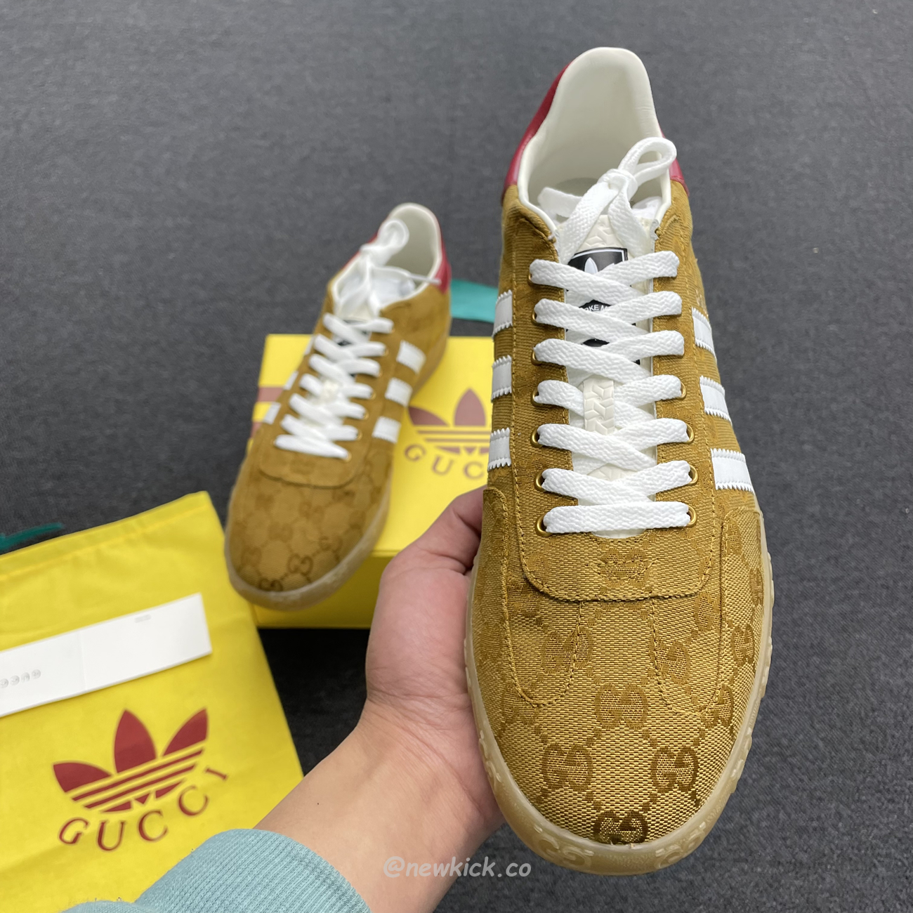 Adidas Gazelle Gucci Original Gg Beige Brown 707868 Uwv20 7162 (6) - www.newkick.vip