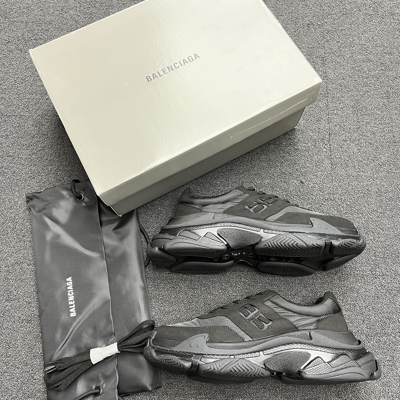 Balenciaga Triple S Nylon Black Bule 710157 W3cu1 1000 (12) - www.newkick.vip