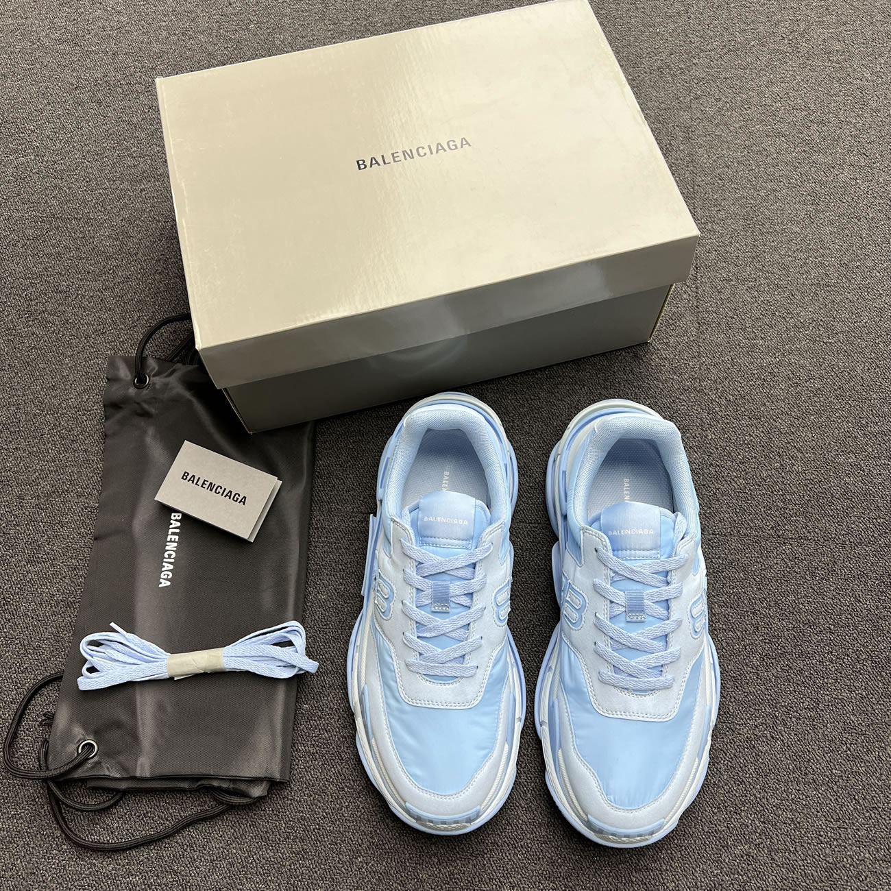 Balenciaga Triple S Nylon Black Bule 710157 W3cu1 1000 (15) - www.newkick.vip