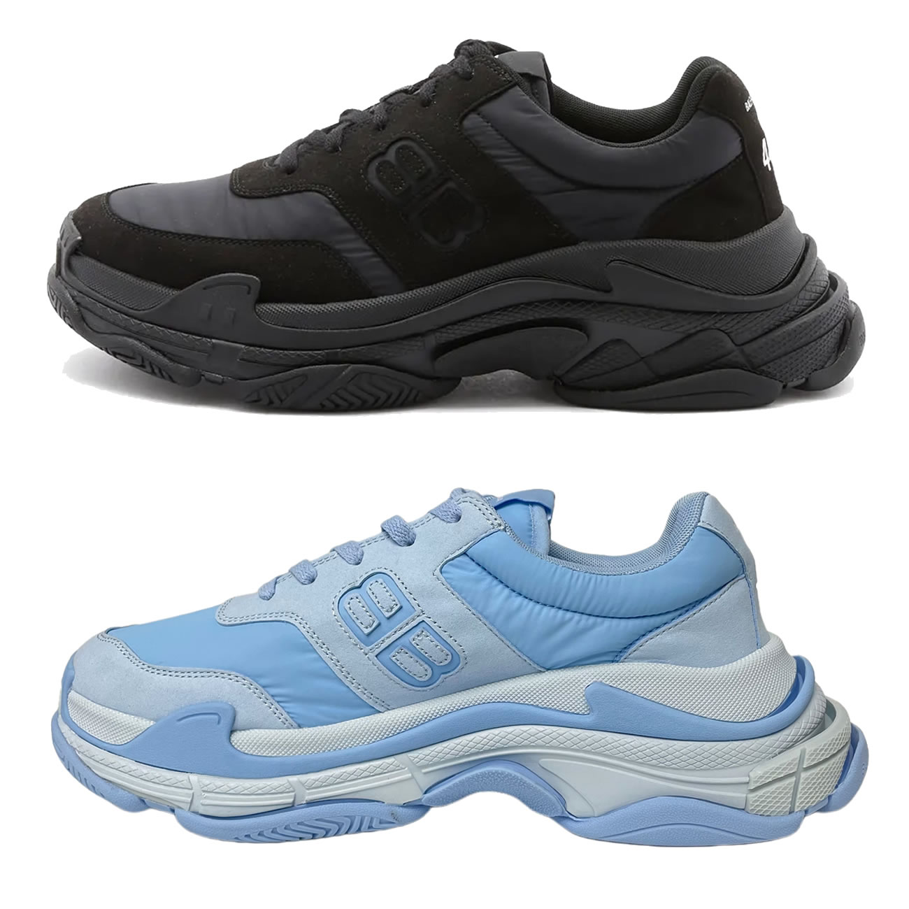 Balenciaga Triple S Nylon Black Bule 710157 W3cu1 1000 (17) - www.newkick.vip