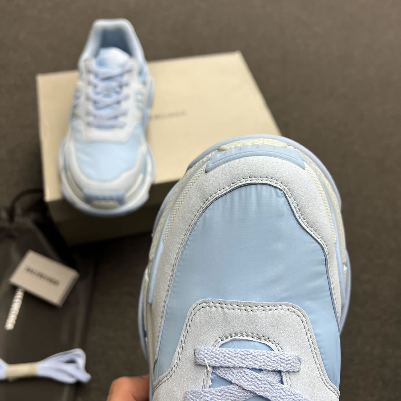 Balenciaga Triple S Nylon Black Bule 710157 W3cu1 1000 (7) - www.newkick.vip